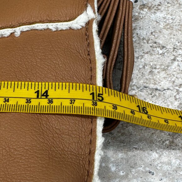 Like Dreams Backpack Womens One Size Tan Faux Fur/Leather NWT - Picture 7 of 11